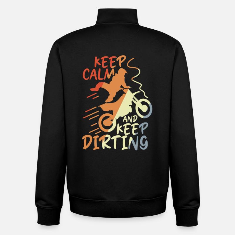 Keep Calm and Keep Dirting - Unisex Organic Zip Sweatshirt by Stanley/Stella - black