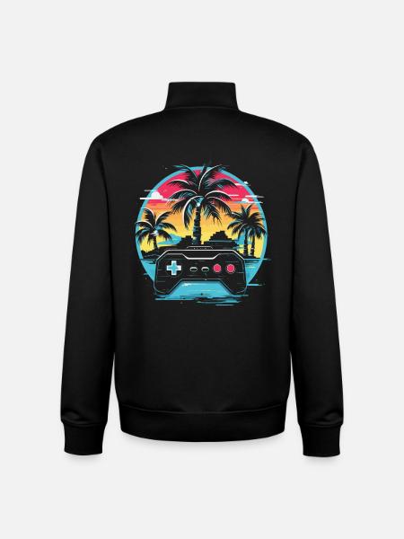 Video Games Vaporwave - Unisex Organic Zip Sweatshirt by Stanley/Stella - black