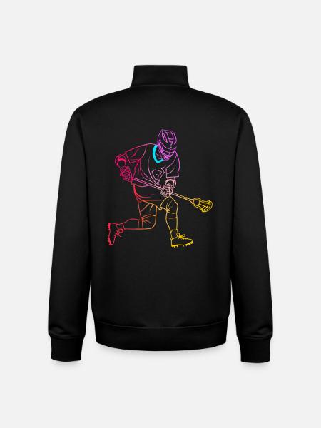 Lacrosse Player Drawing - Unisex Organic Zip Sweatshirt by Stanley/Stella - black