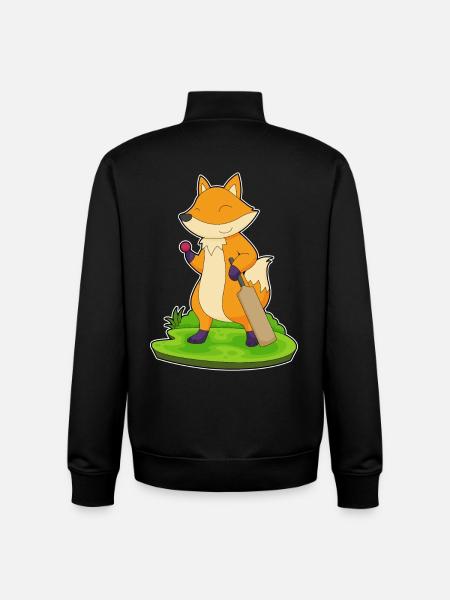 Fuchs Cricket Cricketschläger - Unisex Organic Zip Sweatshirt von Stanley/Stella - Schwarz