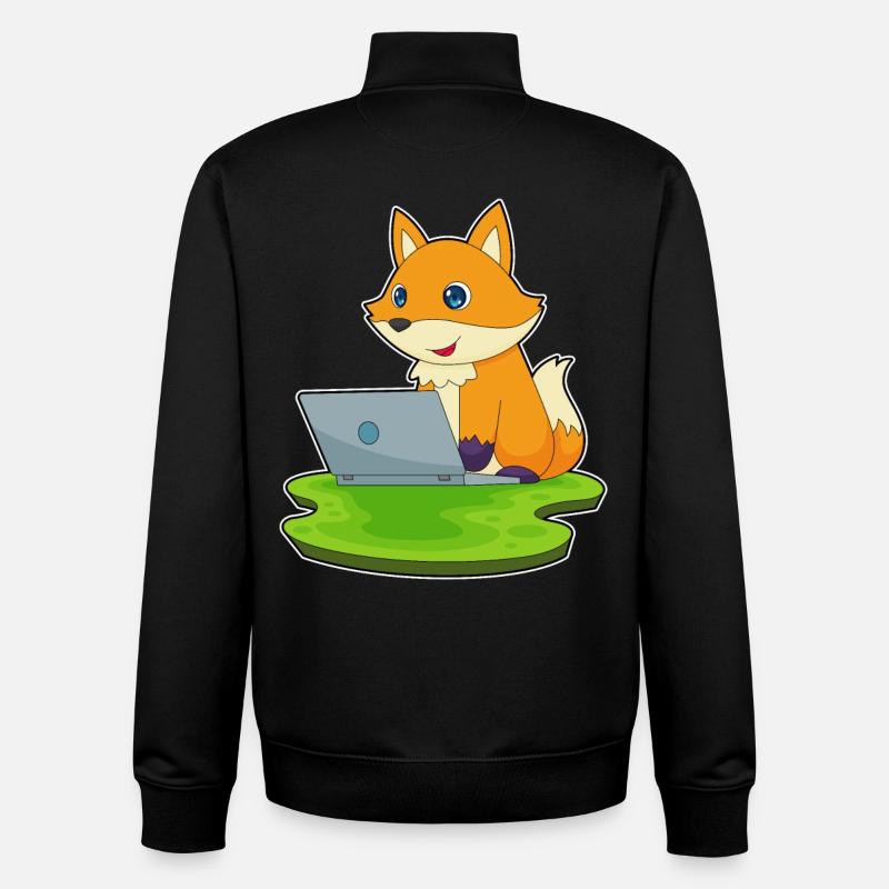 Fuchs Laptop - Unisex Organic Zip Sweatshirt von Stanley/Stella - Schwarz