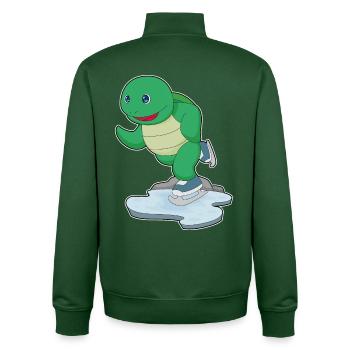 Patins à glace tortue - Sweat zippé unisexe en coton bio Stanley/Stella - vert bouteille - Dos - AI Model Male 185 dark (185cm)