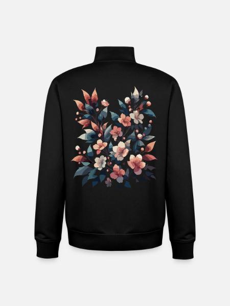 Bouquet Automne Fleurs Feuilles - Sweat zippé unisexe en coton bio Stanley/Stella - noir