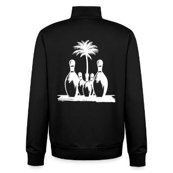Bowling Drawing - Unisex Organic Zip Sweatshirt by Stanley/Stella - black - Back - AI Model Male 185 light (185cm)