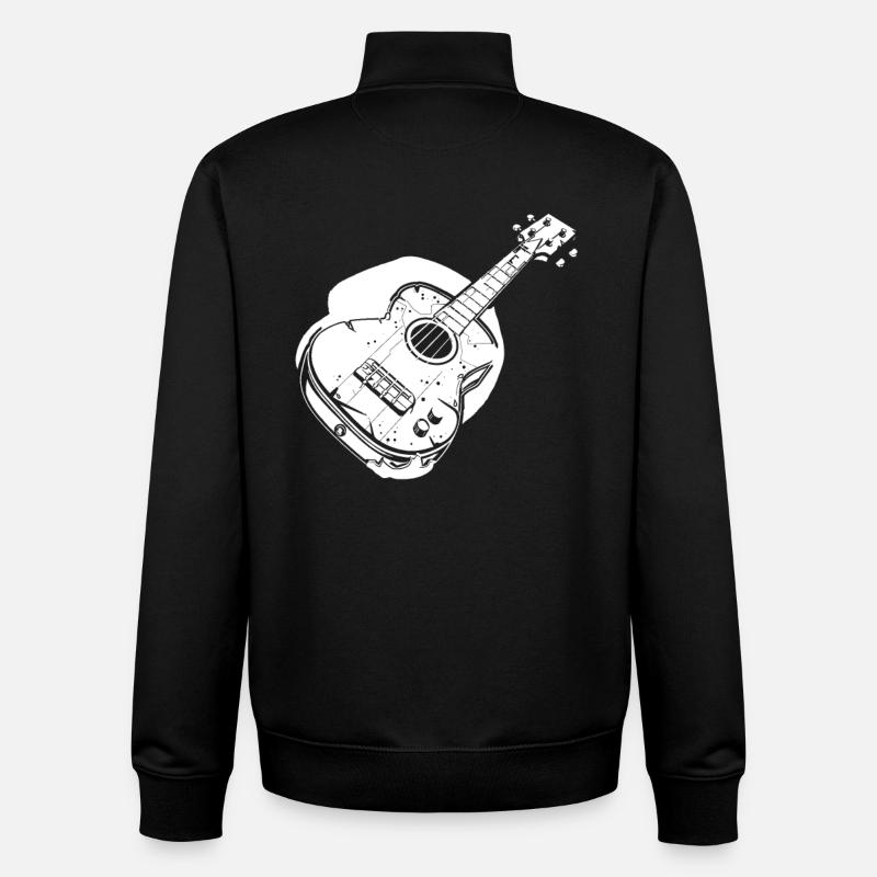 Graphiques Ukulele - Sweat zippé unisexe en coton bio Stanley/Stella - noir