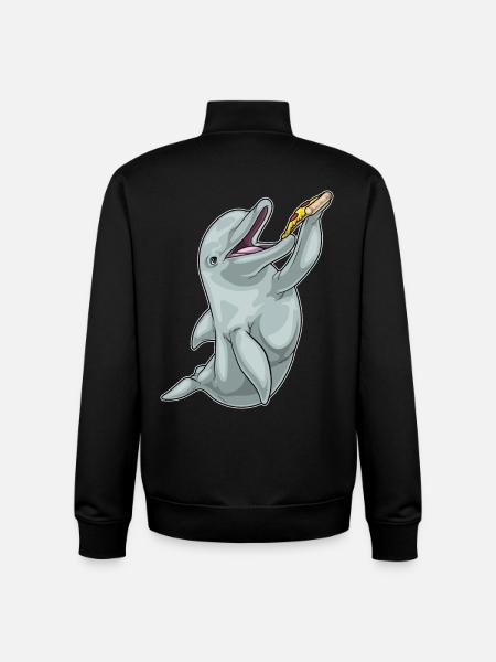 Pizza Dauphin - Sweat zippé unisexe en coton bio Stanley/Stella - noir