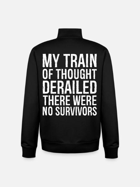 my train of thought derailed - Unisex Organic Zip Sweatshirt by Stanley/Stella - black