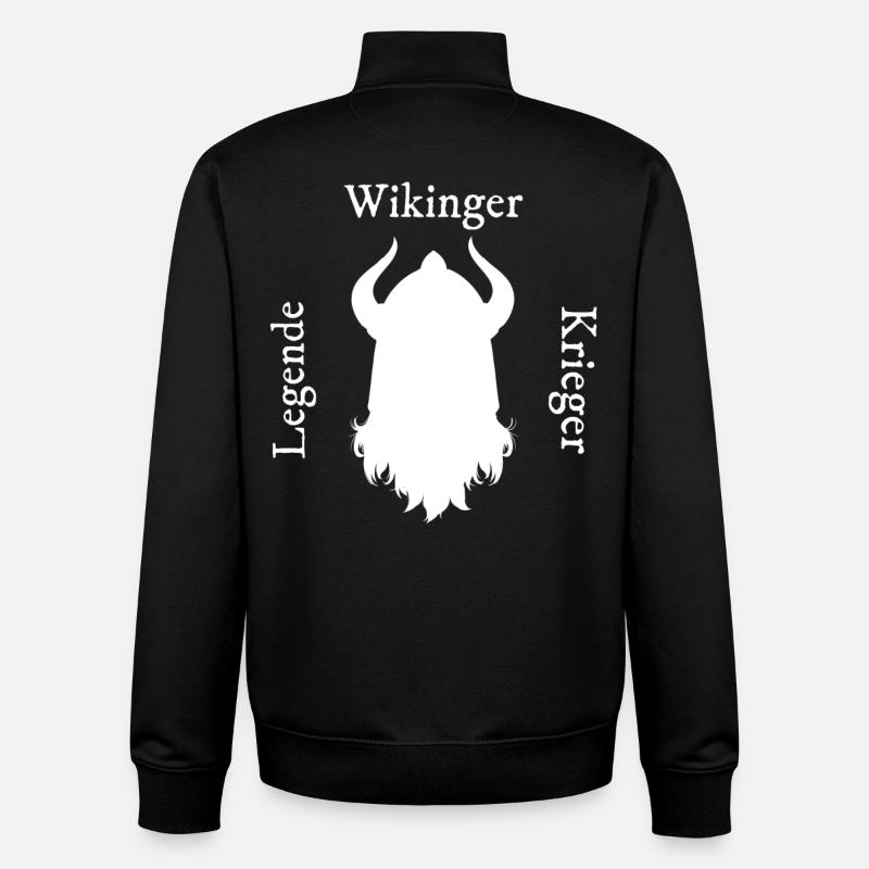 guerrier viking - Sweat zippé unisexe en coton bio Stanley/Stella - noir