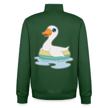 Ente Schwimmen Schwimmring - Unisex Organic Zip Sweatshirt von Stanley/Stella - Flaschengrün - Hinten - AI Model Male 185 dark (185cm)