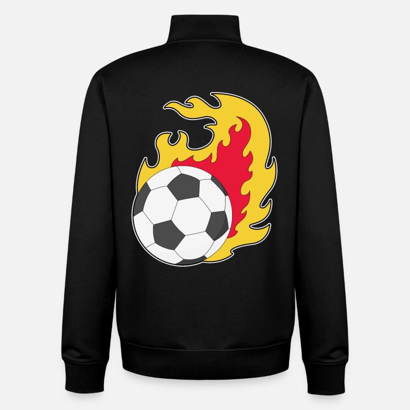 Ballon de feu Football - Sweat zippé unisexe en coton bio Stanley/Stella - noir