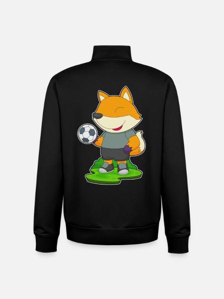 Fox Soccer Player Soccer - Unisex Organic Zip Sweatshirt by Stanley/Stella - black
