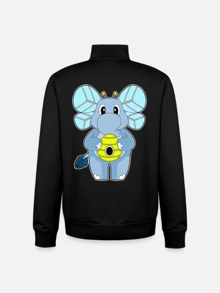 Elephant Bee Nest - Unisex Organic Zip Sweatshirt by Stanley/Stella - black