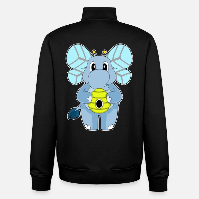 Elephant Bee Nest - Unisex Organic Zip Sweatshirt by Stanley/Stella - black