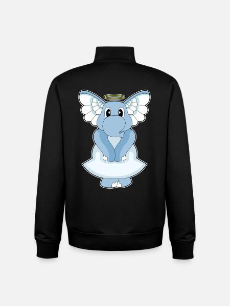Elephant Angel Wings - Unisex Organic Zip Sweatshirt by Stanley/Stella - black