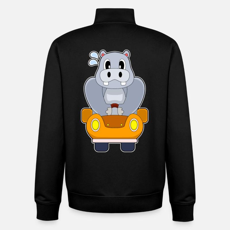 Nilpferd Auto - Unisex Organic Zip Sweatshirt von Stanley/Stella - Schwarz