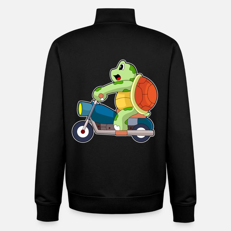 Schildkröte Motorrad - Unisex Organic Zip Sweatshirt von Stanley/Stella - Schwarz