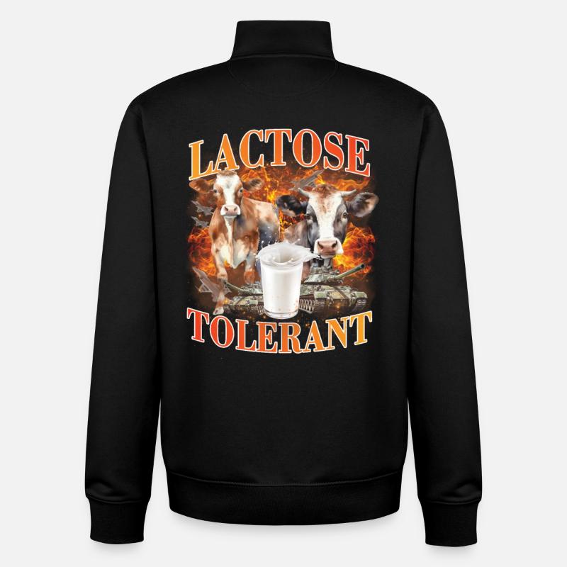 Mème tolérant au lactose - Sweat zippé unisexe en coton bio Stanley/Stella - noir
