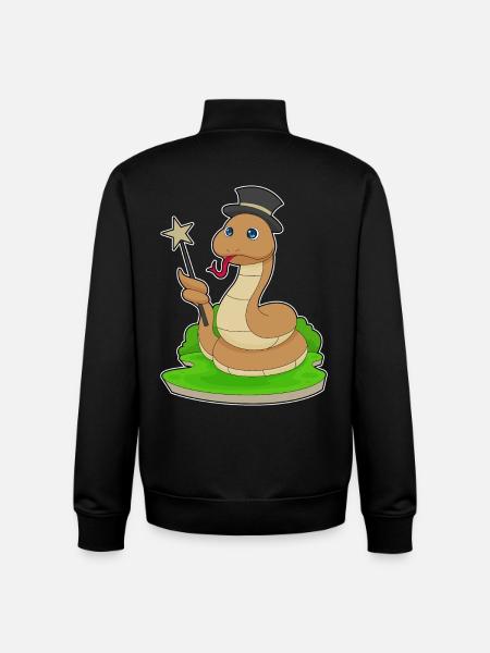 Snake Wizard Wand - Unisex Organic Zip Sweatshirt by Stanley/Stella - black