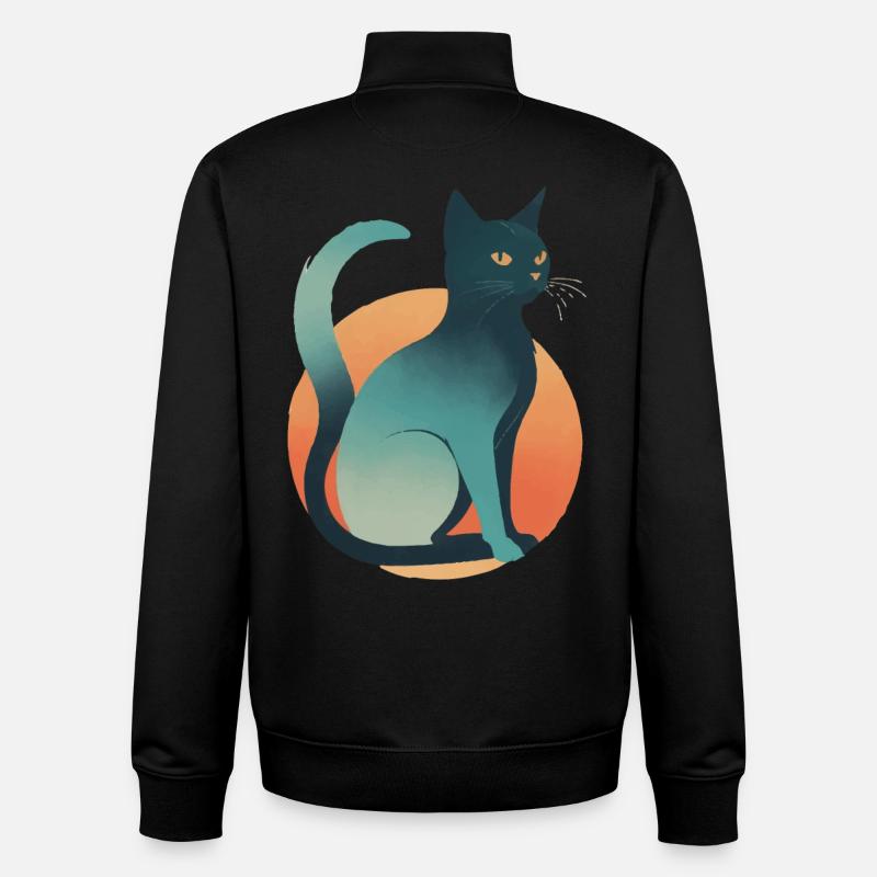 Dunkle Katze - Unisex Organic Zip Sweatshirt von Stanley/Stella - Schwarz