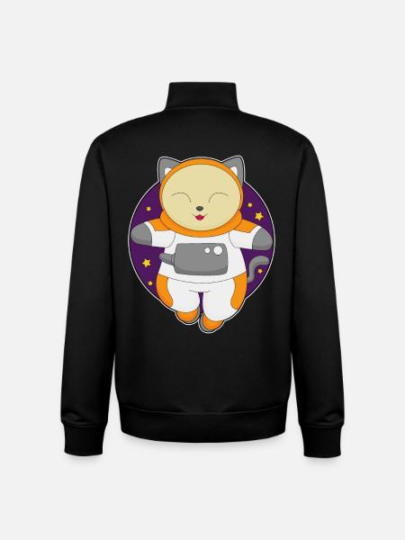 Cat Astronaut Space - Unisex Organic Zip Sweatshirt by Stanley/Stella - black