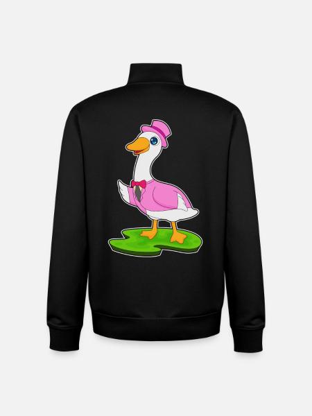 Duck Groom Top Hat Wedding - Unisex Organic Zip Sweatshirt by Stanley/Stella - black