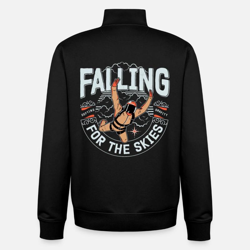 Tomber dans le ciel - Sweat zippé unisexe en coton bio Stanley/Stella - noir
