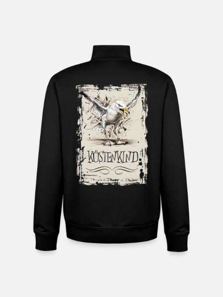Coastal Child - Seagull Sketch - Unisex Organic Zip Sweatshirt by Stanley/Stella - black