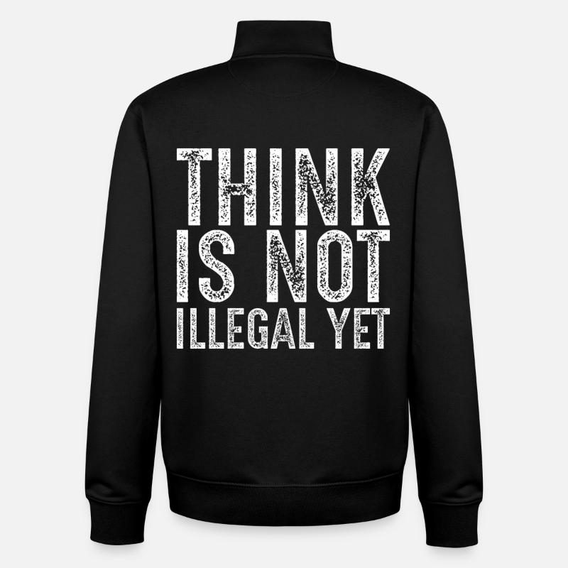 think is not illegal yet - Sweat zippé unisexe en coton bio Stanley/Stella - noir