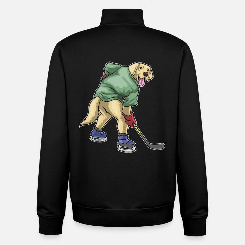Labrador Eishockey Eishockeyschläger - Unisex Organic Zip Sweatshirt von Stanley/Stella - Schwarz