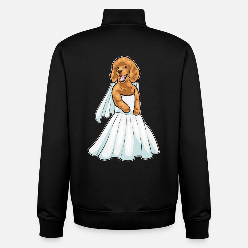 Robe de mariée caniche - Sweat zippé unisexe en coton bio Stanley/Stella - noir