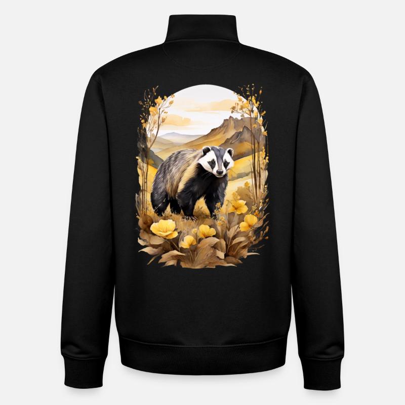 Dachs in den Bergen - Unisex Organic Zip Sweatshirt von Stanley/Stella - Schwarz