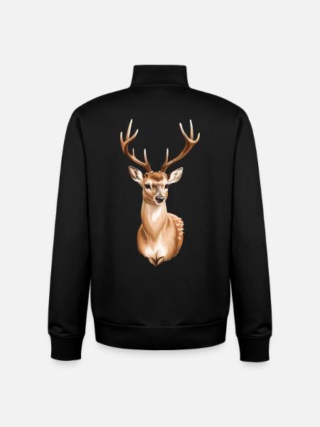 Cute fawn - Unisex Organic Zip Sweatshirt by Stanley/Stella - black
