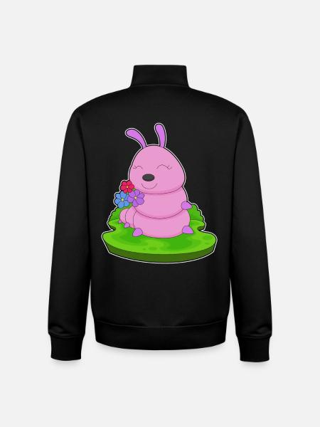 Fleurs de chenille - Sweat zippé unisexe en coton bio Stanley/Stella - noir