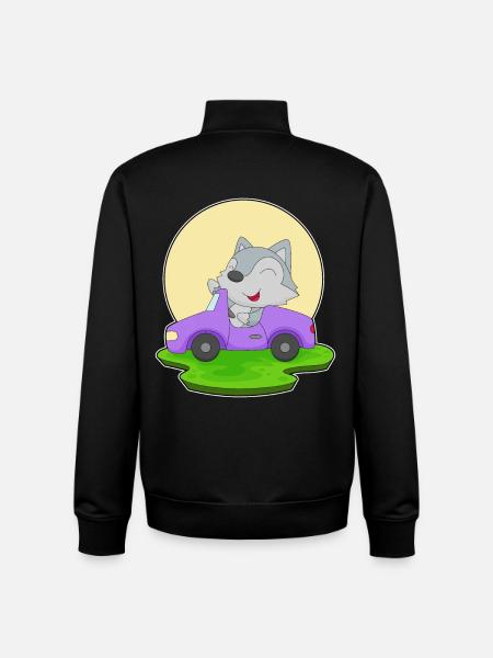 Wolf Car - Unisex Organic Zip Sweatshirt by Stanley/Stella - black