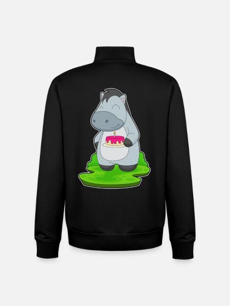 Gâteau d’anniversaire cheval - Sweat zippé unisexe en coton bio Stanley/Stella - noir