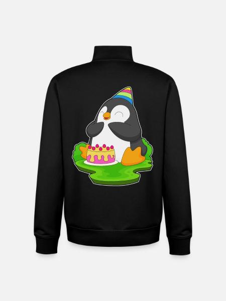 Gâteau d’anniversaire pingouin - Sweat zippé unisexe en coton bio Stanley/Stella - noir