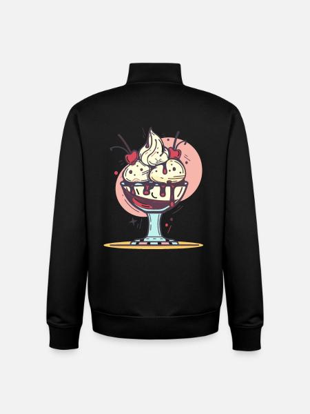 Cream Graphic - Unisex Organic Zip Sweatshirt by Stanley/Stella - black