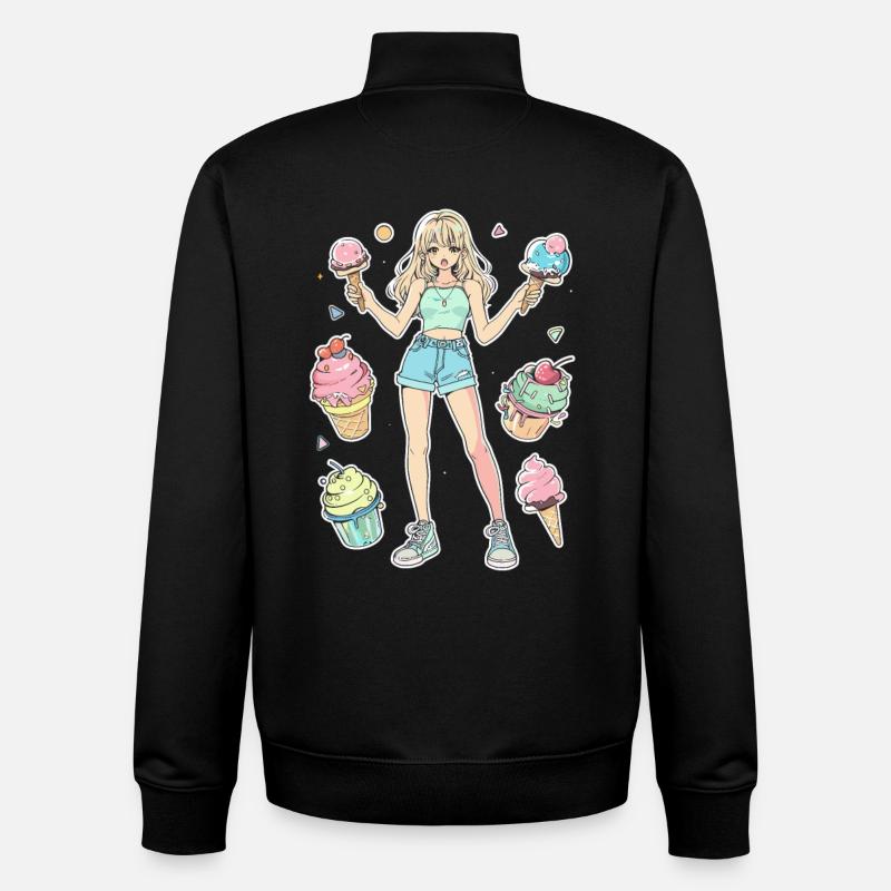 Eiscreme Mädchen - Unisex Organic Zip Sweatshirt von Stanley/Stella - Schwarz