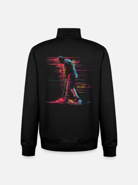 Golfer Retrowave - Unisex Organic Zip Sweatshirt by Stanley/Stella - black