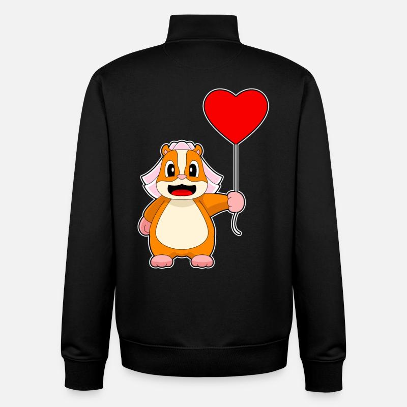 Hamster Braut Herz Hochzeit - Unisex Organic Zip Sweatshirt von Stanley/Stella - Schwarz