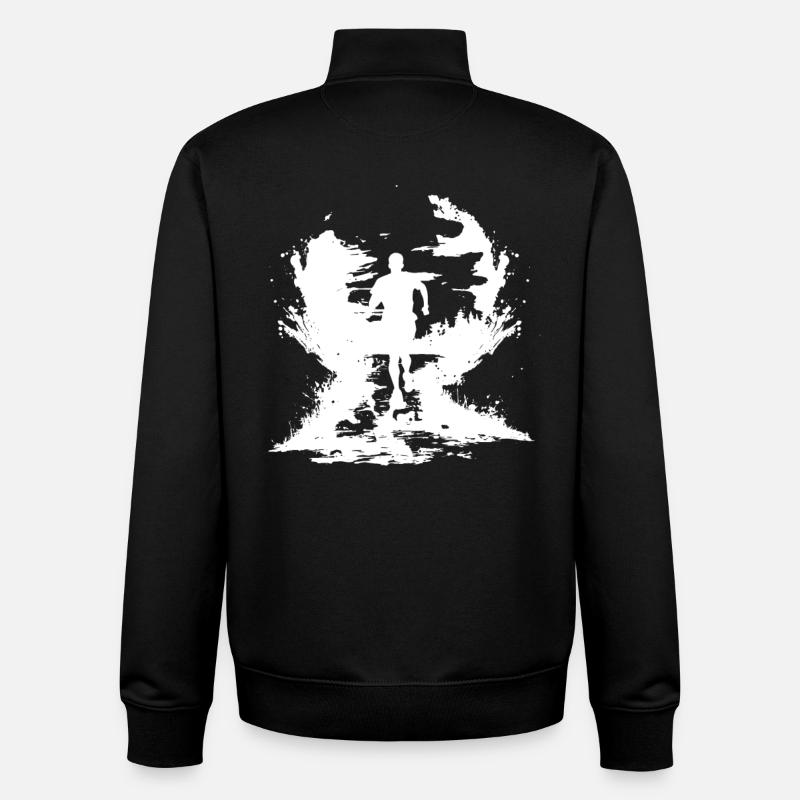 Marathon Junge Zeichnung - Unisex Organic Zip Sweatshirt von Stanley/Stella - Schwarz