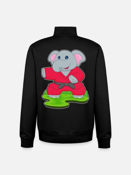 Elephant Karate Martial Arts - Unisex Organic Zip Sweatshirt by Stanley/Stella - black
