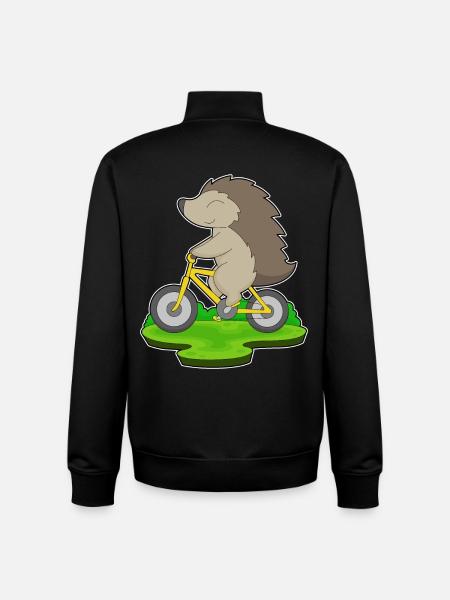 Vélo hérisson - Sweat zippé unisexe en coton bio Stanley/Stella - noir