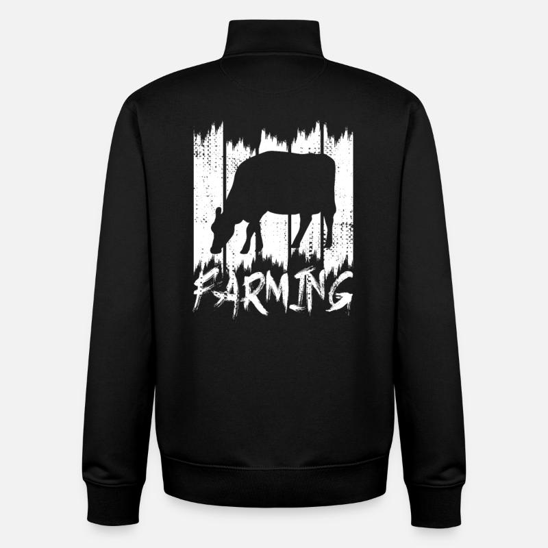 Éleveur de bovins - Sweat zippé unisexe en coton bio Stanley/Stella - noir