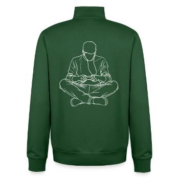 Gamer Sketch - Unisex Organic Zip Sweatshirt by Stanley/Stella - bottle green - Back - AI Model Male 185 dark (185cm)