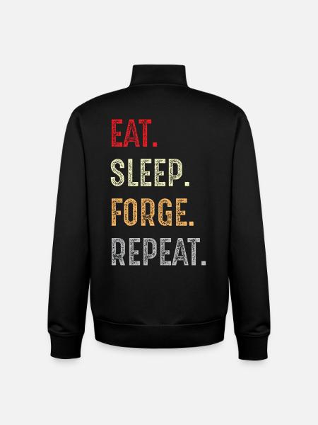Eat Sleep Forge Repeat - Unisex Organic Zip Sweatshirt by Stanley/Stella - black