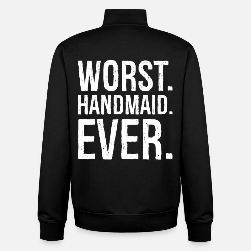 worst handmaid ever - Sweat zippé unisexe en coton bio Stanley/Stella - noir