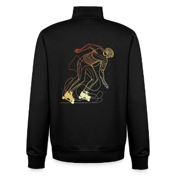 Retro Roller Skater - Unisex Organic Zip Sweatshirt von Stanley/Stella - Schwarz - Hinten - AI Model Male 185 light (185cm)