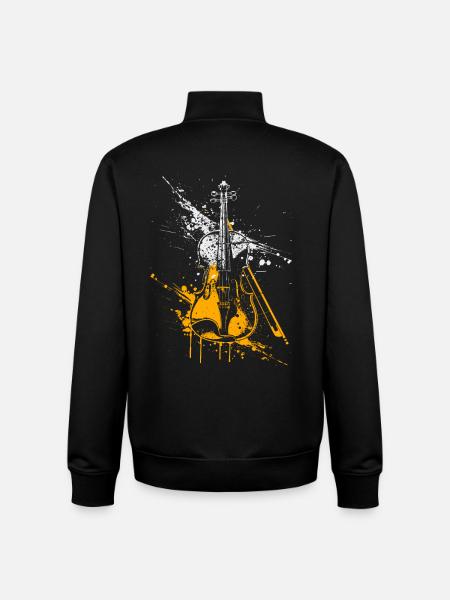 Graffiti de violon - Sweat zippé unisexe en coton bio Stanley/Stella - noir