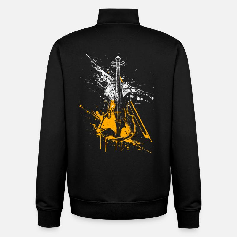 Violin Graffiti - Unisex Organic Zip Sweatshirt by Stanley/Stella - black